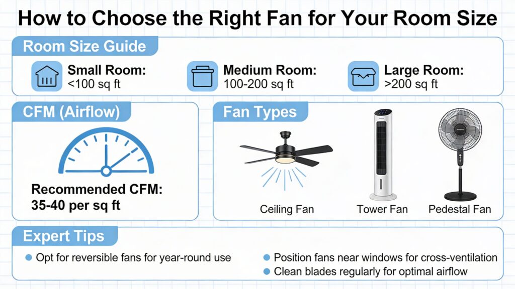 How to Choose the Right Fan for Your Room Size (Complete 2026 Guide)